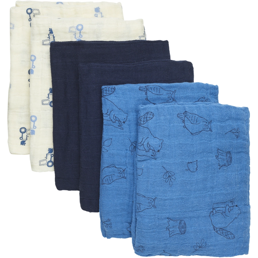 pippi Mousseline doeken Set van 6 Dark Navy
