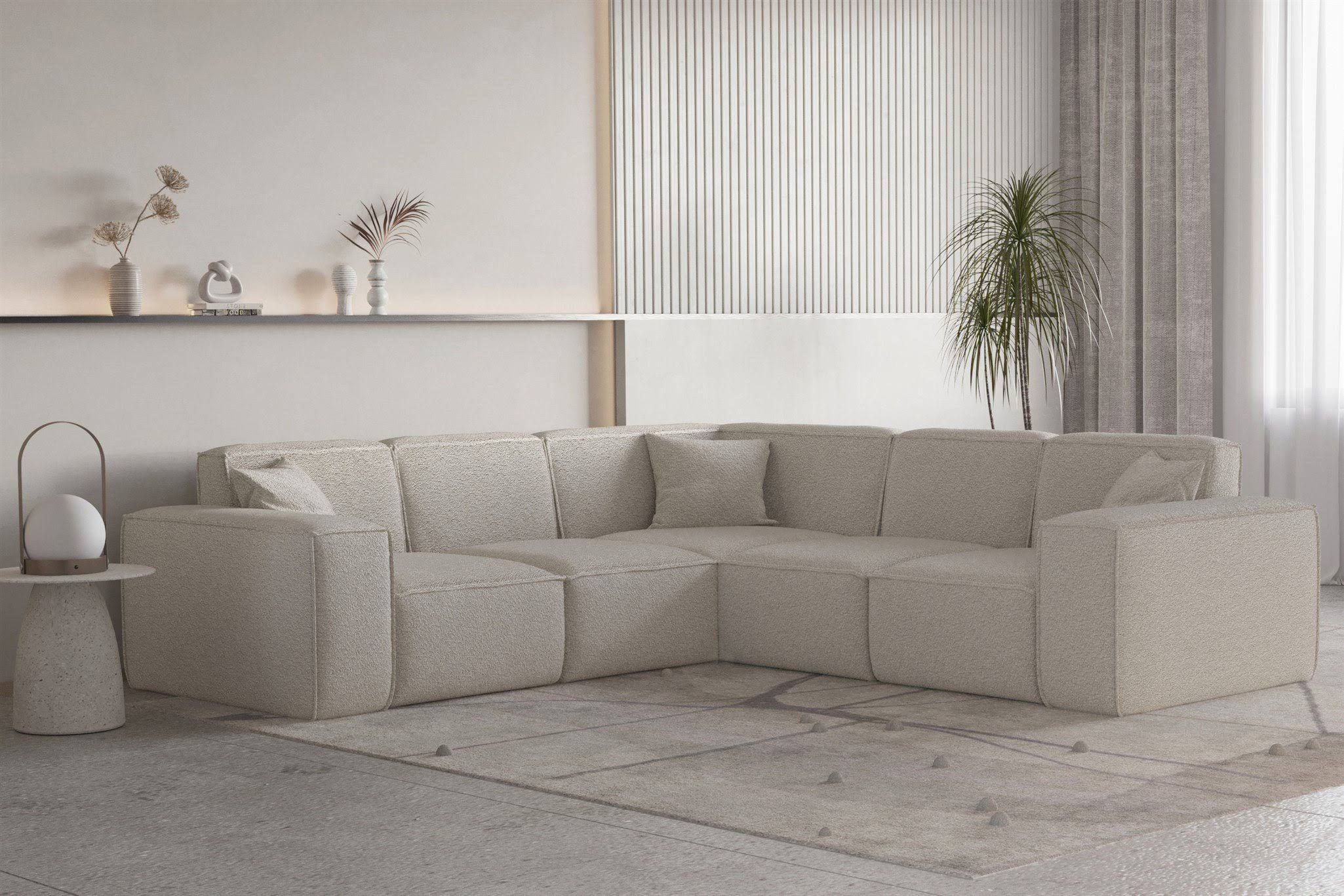 Fun Möbel Ecksofa Designersofa CELES PREMIUM Stoff