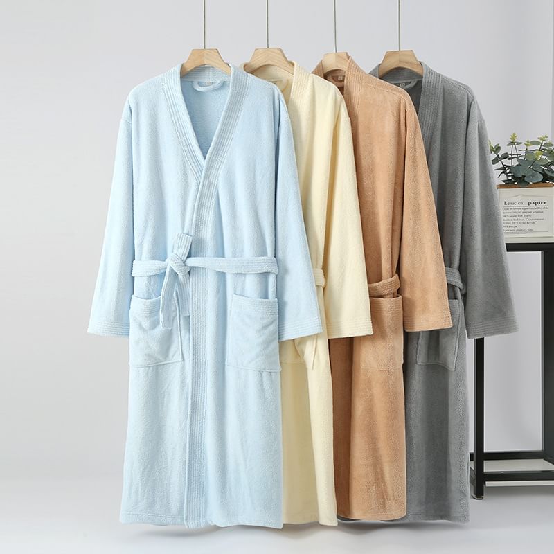 Somnus - Matching V-hals fleece gewaad met strik aan de voorkant (verschillende ontwerpen)