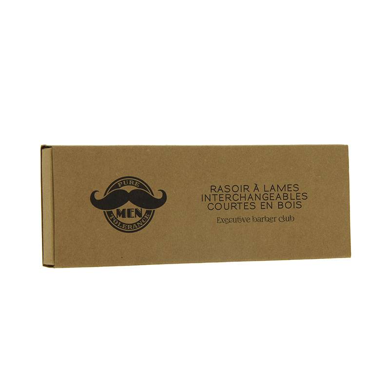 Rasoir à lame interchangeable Bois Black   10 lames double edge courtes