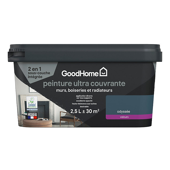 Peinture couleur 2 en 1 velours GoodHome odyssée 2,5L