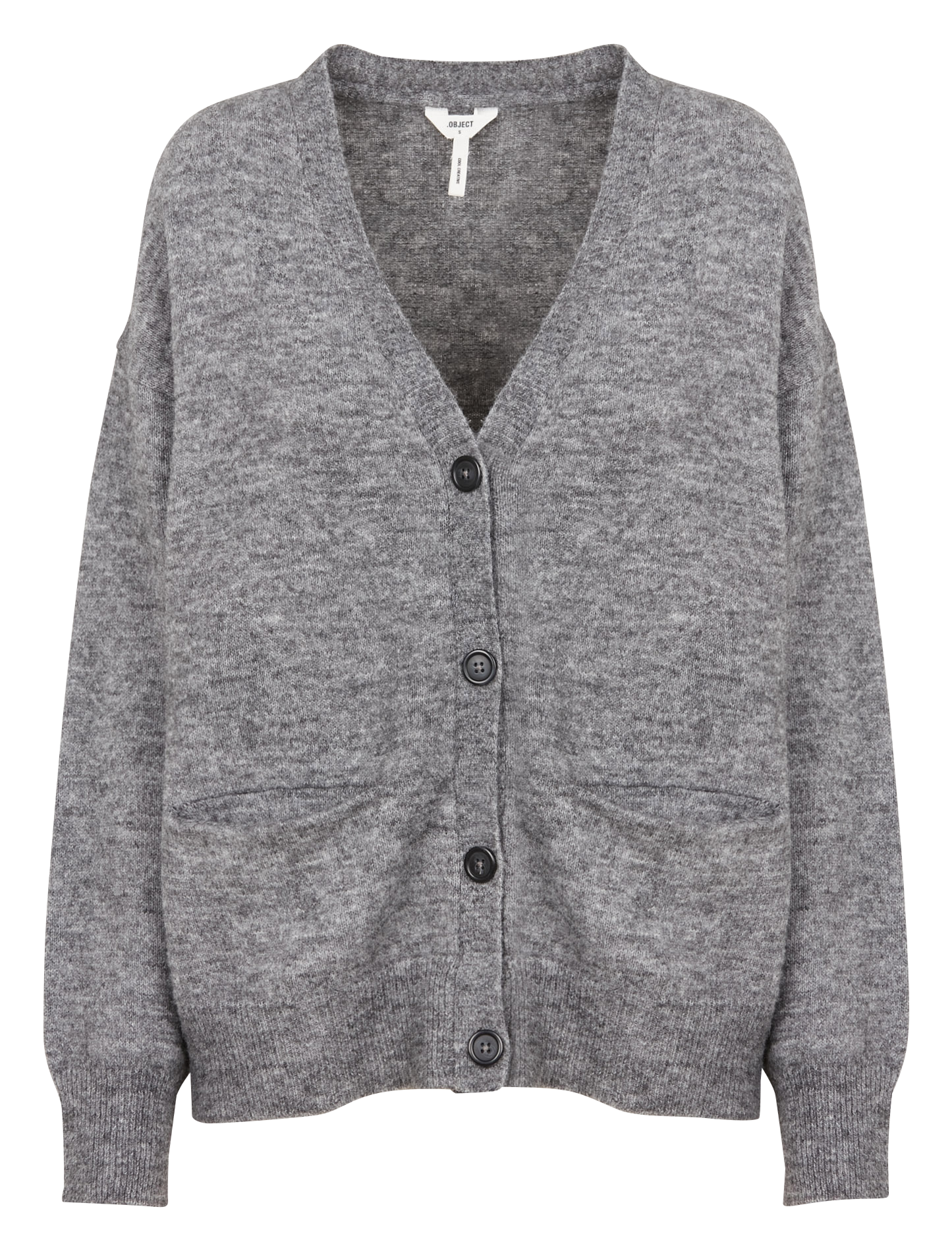 MINNA - Gilet col V en maille mélangée| Gris