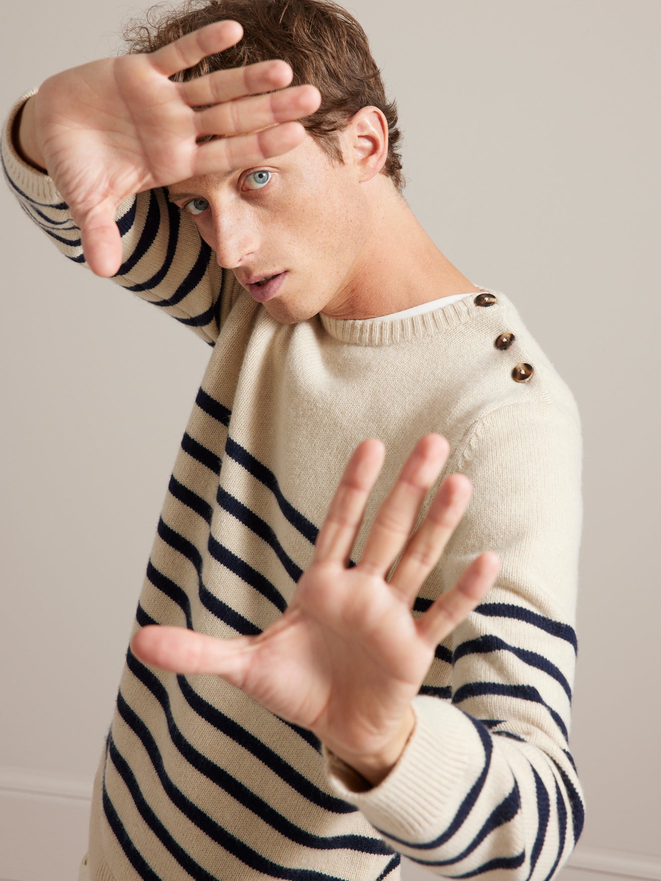 Pull marinière homme laine mélangée