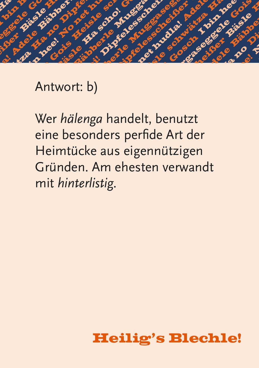 Heiligs Blechle! Schwäbisches Dialekt-Quiz (Spiel)