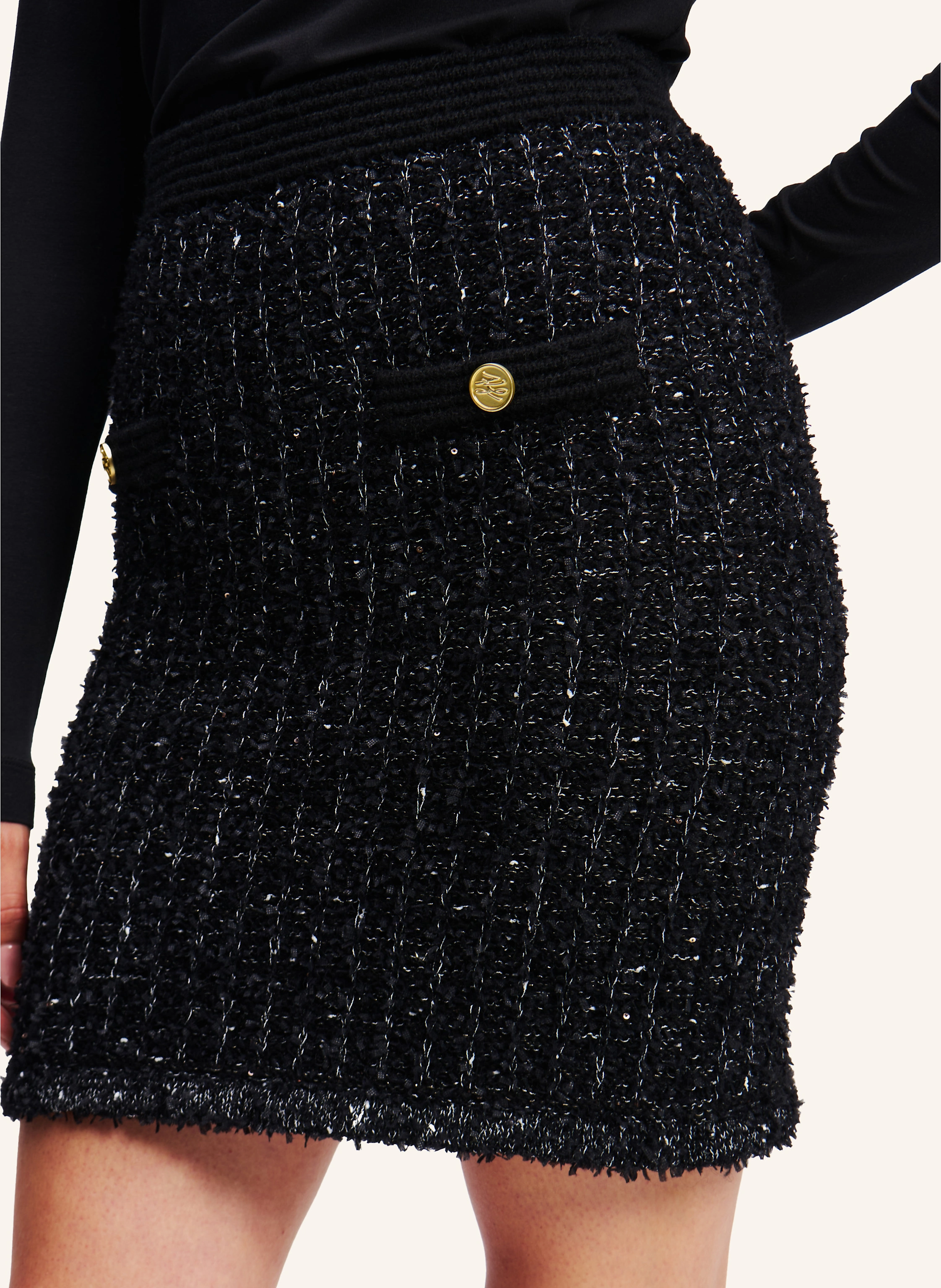 KARL LAGERFELD KARL ESSENTIAL STRICKROCK AUS BOUCLÉ