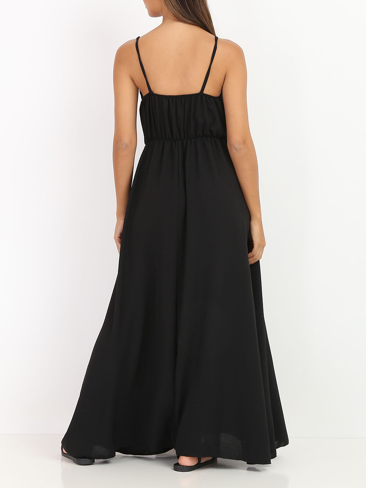 Robe longue portefeuille- Noir