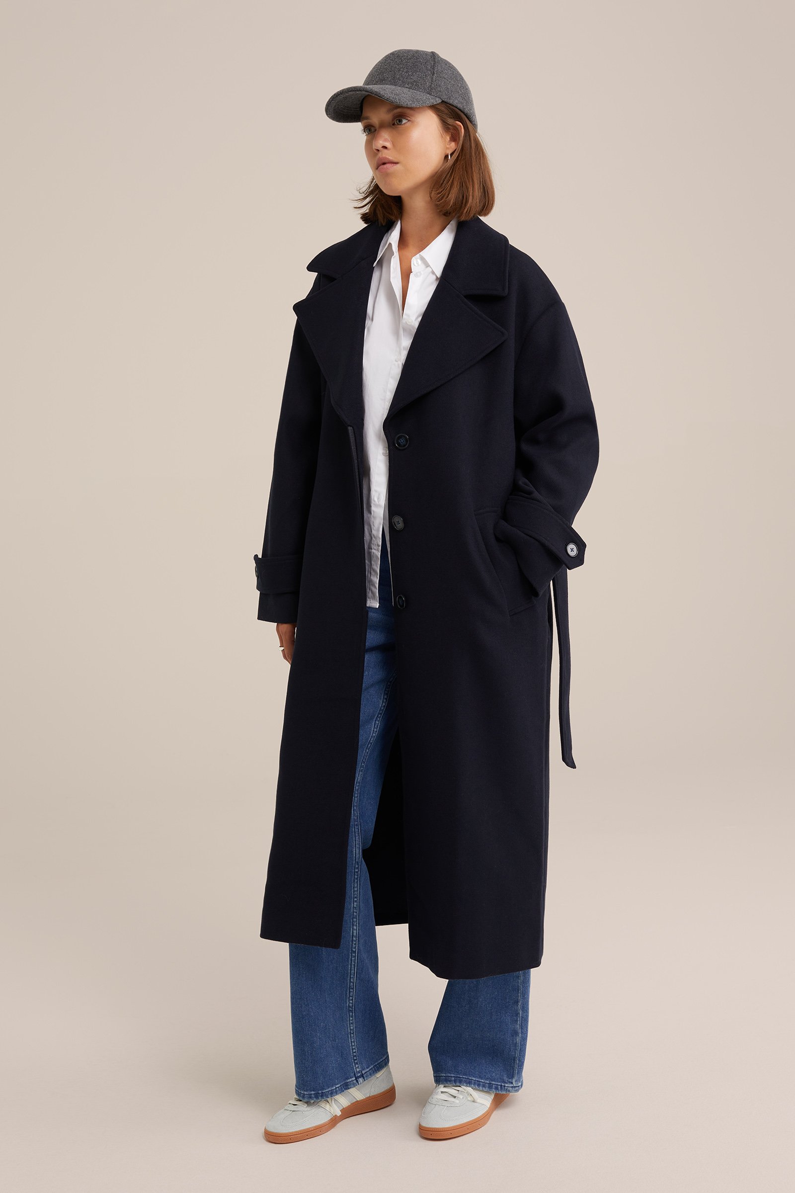 jas van wolmix WE Fashion Donkerblauw