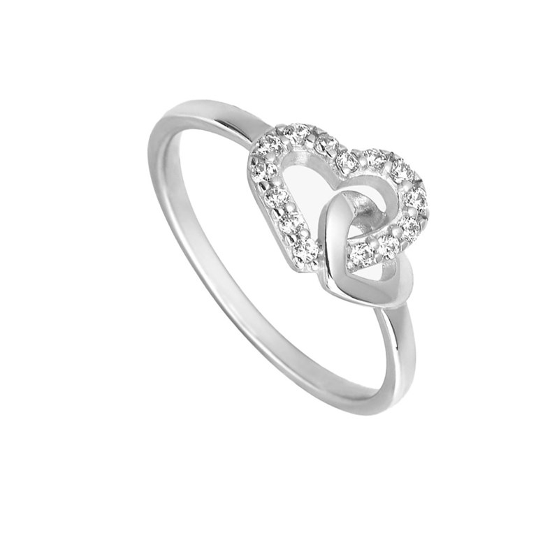 Bague coeur femme - Argent 925 - Oxyde de zirconium