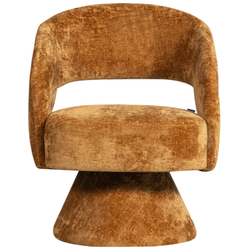 WOOOD fauteuil Ebba terracotta chenille stof draaibaar