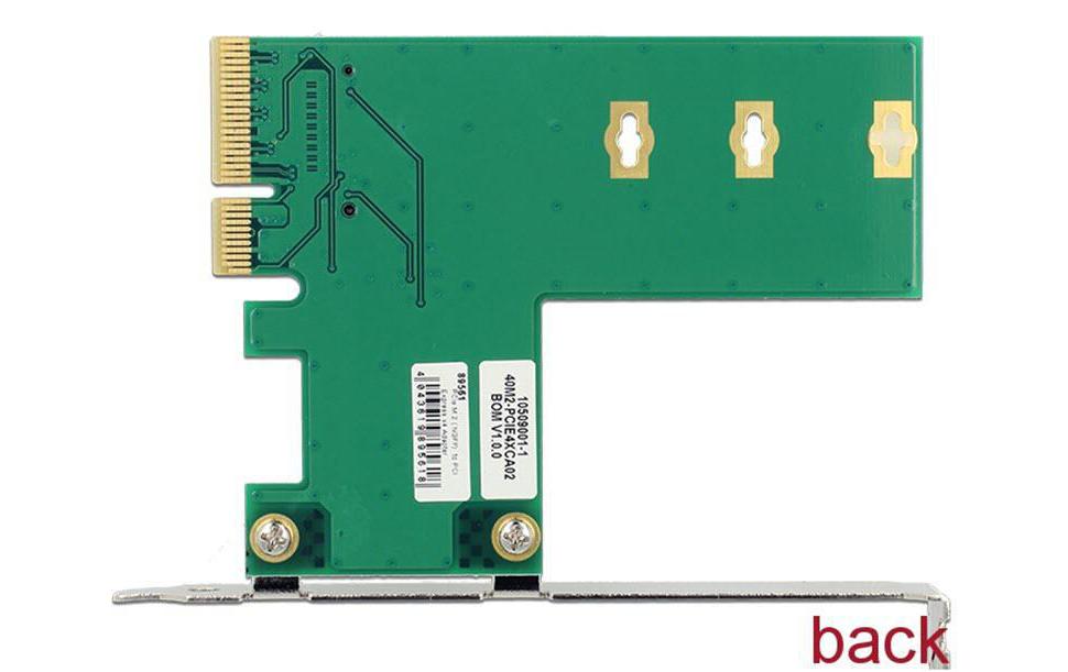Host Bus Adapter Controller PCI-Ex4 - M.2, 1Port, NVMEDelock PCI Express x4 Karte > 1 x intern NVMe M.2 Key M – Querformat