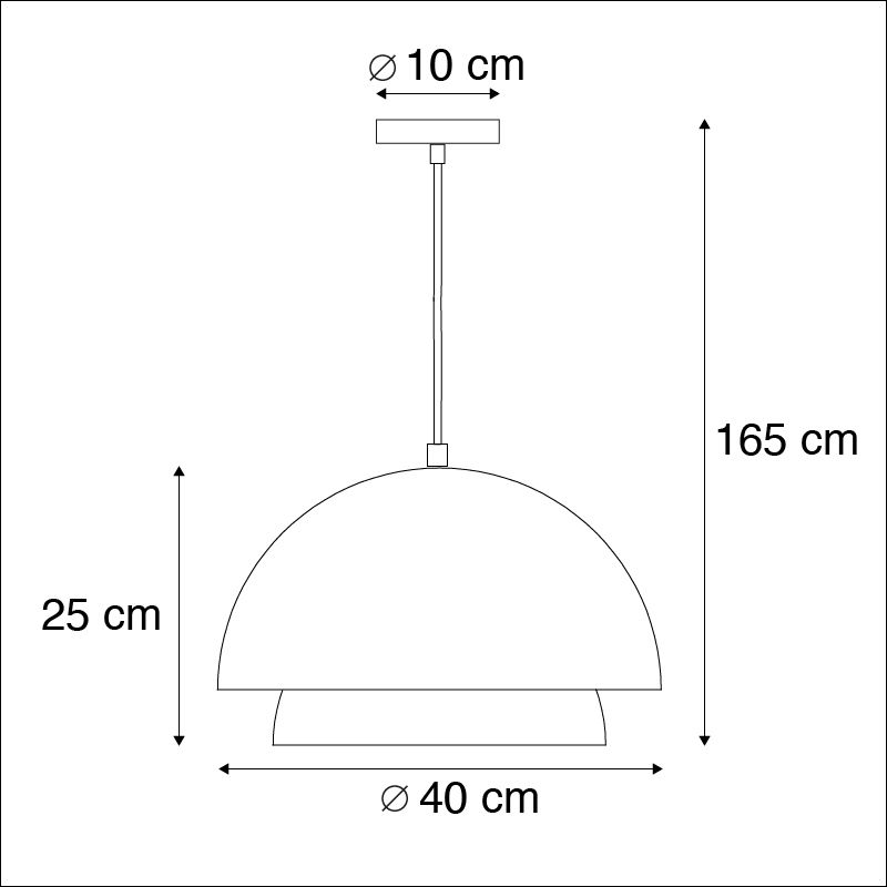 Scandinavische hanglamp zwart met wit 2-laags - Claudius