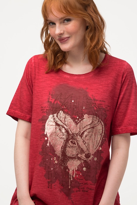 Trachten-T-Shirt, Hirsch, Classic, Rundhals, Halbarm