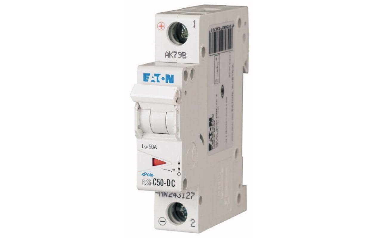 Leitungsschutzschalter 220 V DC, 50 A, 1-PolLeitungsschutzschalter PLS6-C50-DC-MW für DC-Anwendungen
