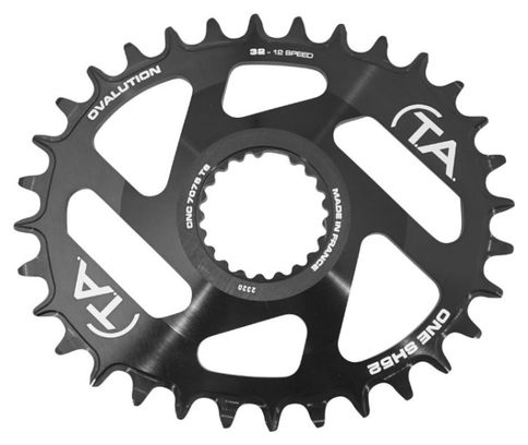 PLATEAU VTT DIRECT MOUNT POUR SHIMANO XTR M9100 - XT M8100 - SLX M7100  TA ONE SH52 OVAL 32DTS COMPATIBLE M900 10-11-12V. NOIR