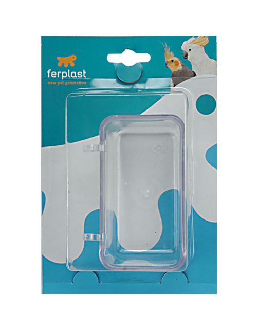 Ferplast Voerbakje Fpi 4510 - Vogel - Voerbak- Drinkbak - 10.3x6.8x5.1 cm Transparant