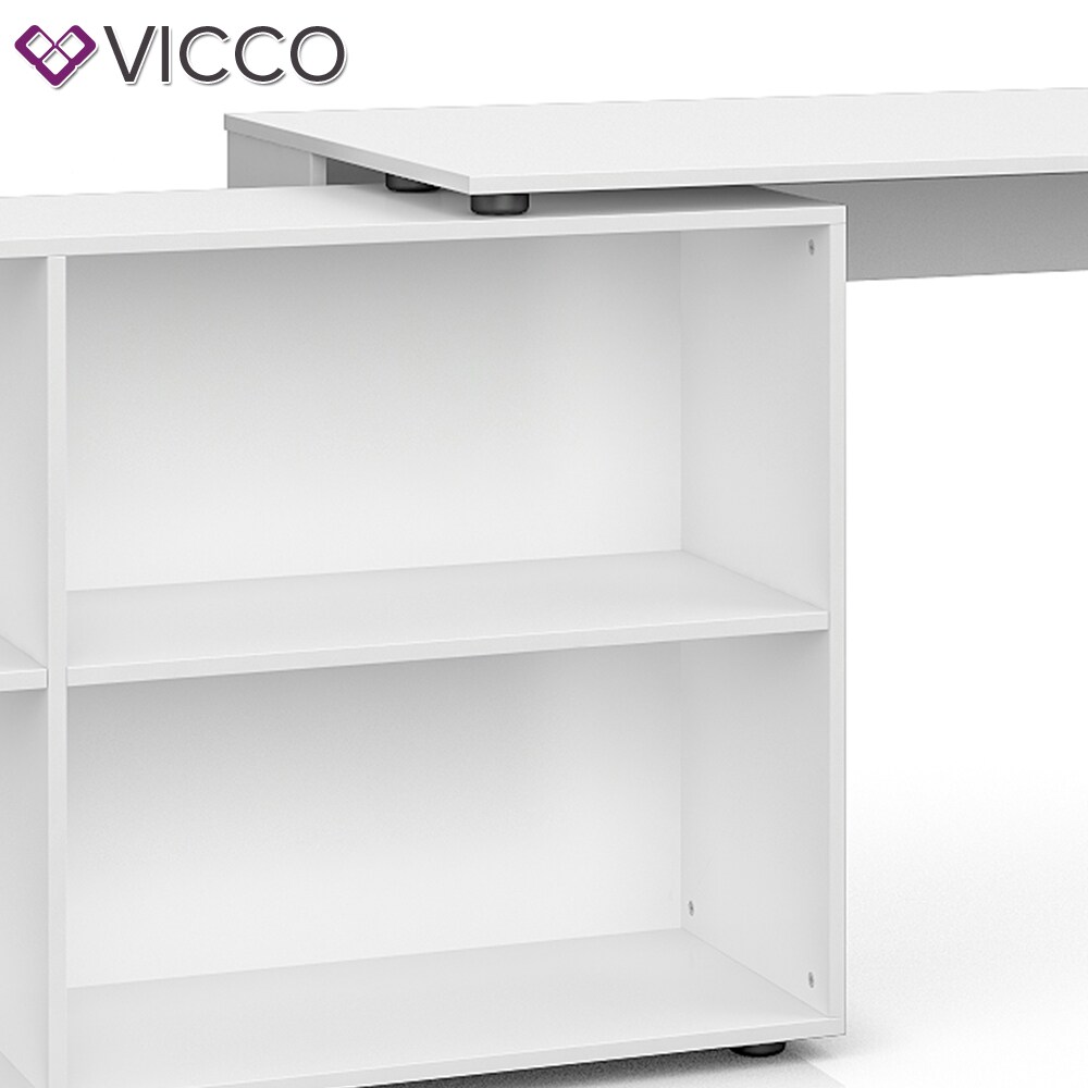 Vicco Eckschreibtisch FlexPlus Computer Bürotisch PC SchreibtischWeiß