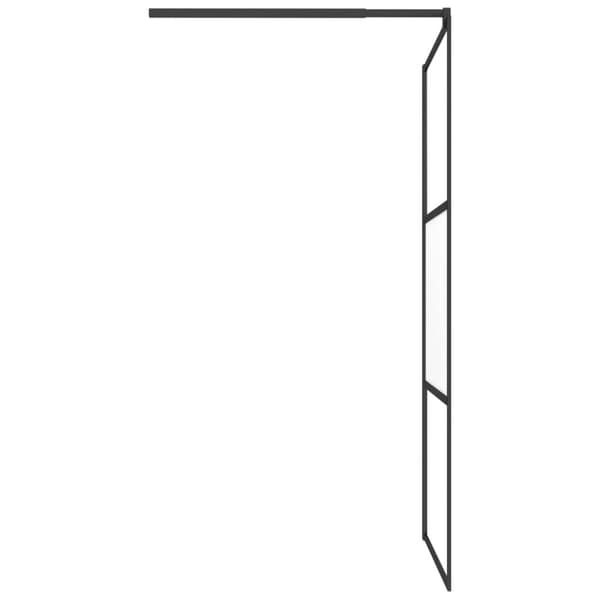 vidaXL Dusjvegg 100x195 cm halvfrostet ESG-glass svart