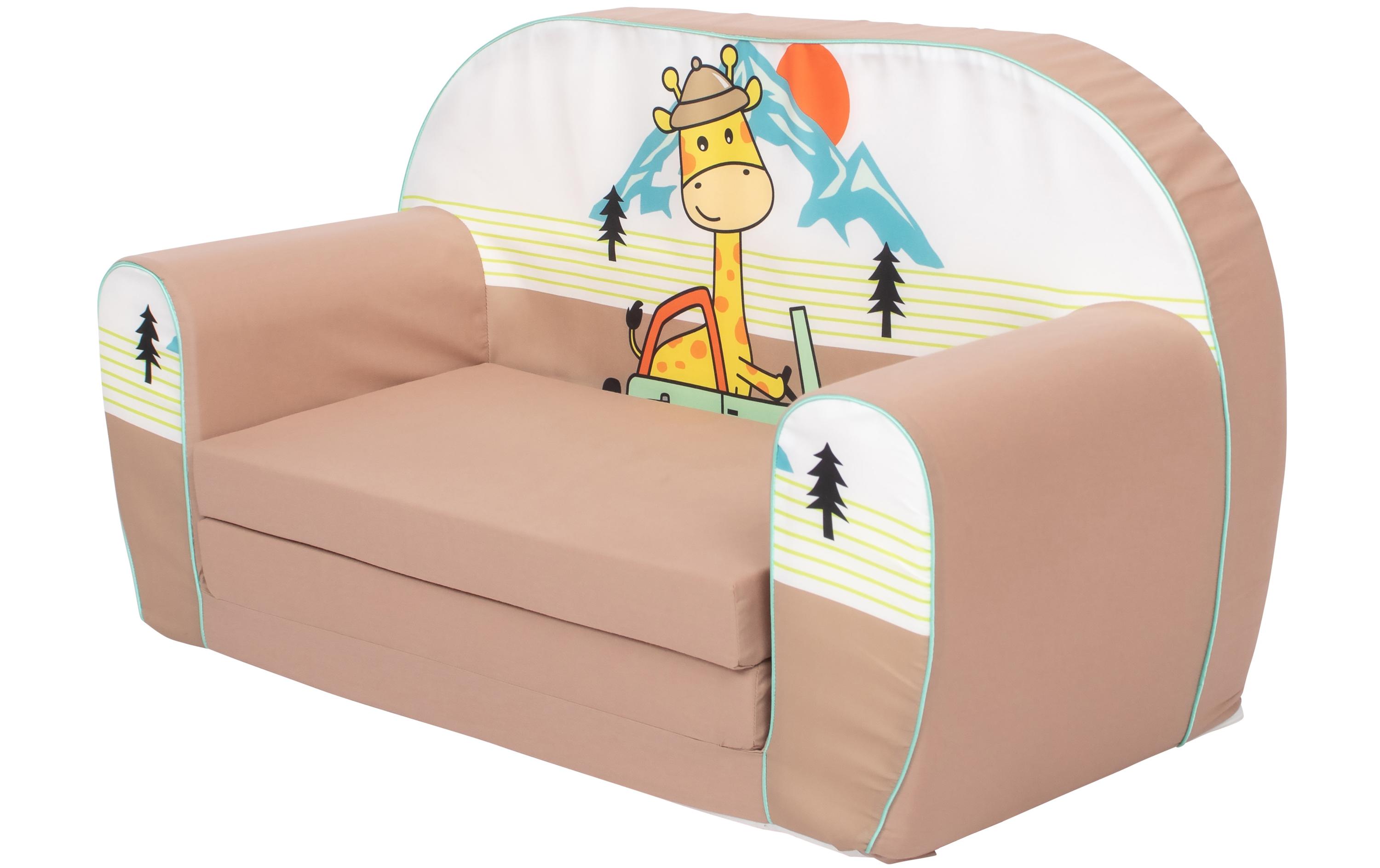 Kindersofa Giraffe on tourBequemes Sofa zum Ausziehen