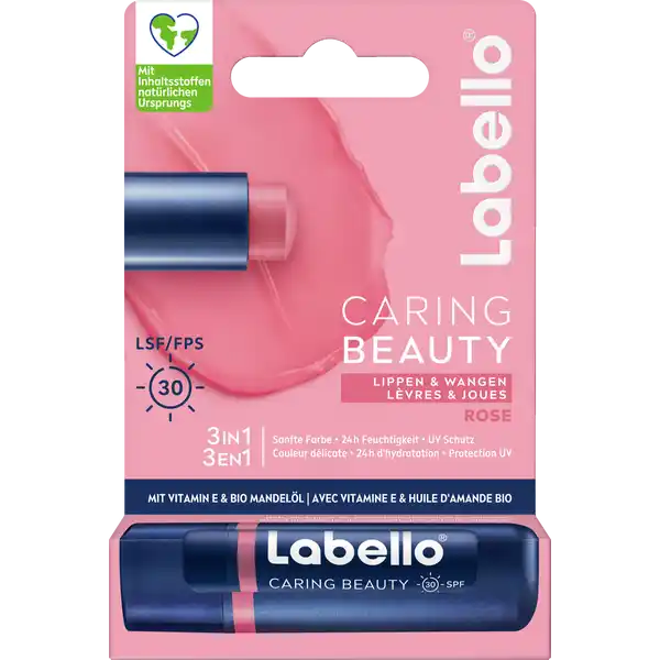 Lippenpflegestift Caring Beauty Rose LSF 30