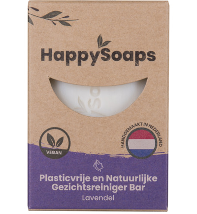 Happysoaps Gezichtreiniger bar lavendel (70 gr)