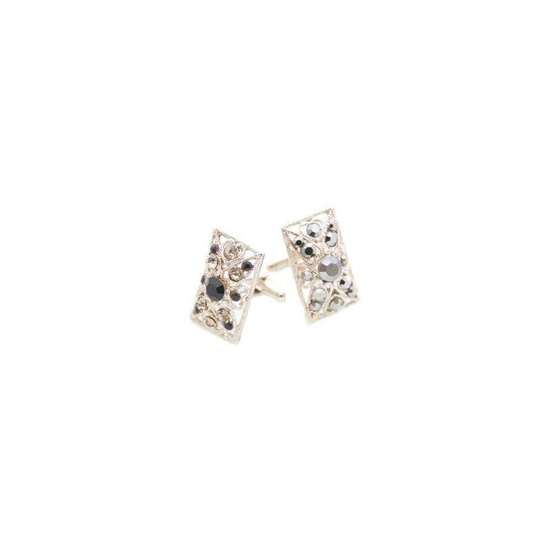 Boutons de manchette, APOLLON Noir, Cristal Swarovski