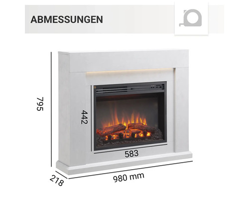 Elektrische haard Balderia Apollon grijs 2000 watt