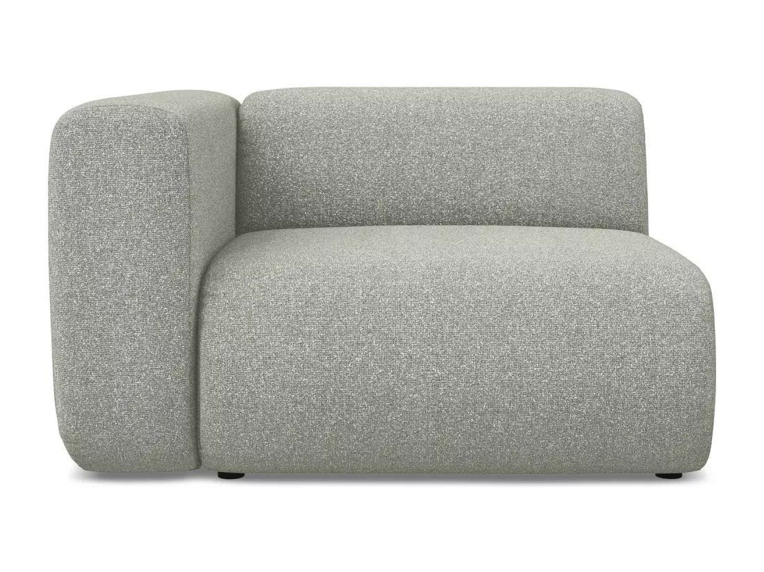 Module avec accoudoirs gauche en tissu texturé - gris clair - EKAHI