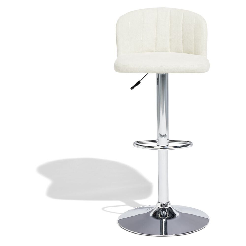 Tabouret de bar Queen 44x47x83-103cm effet velours beige