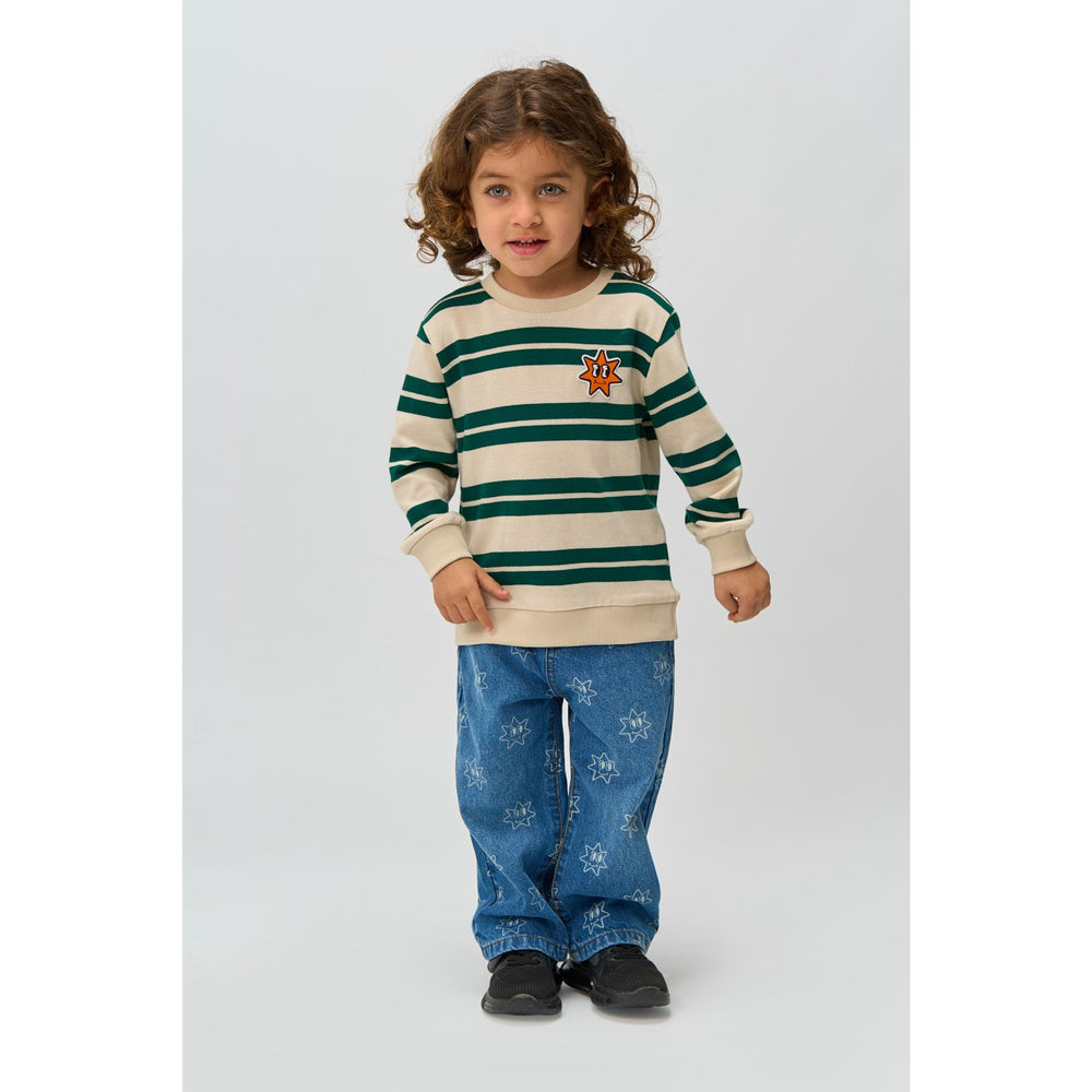 Køb THE NEW Siblings Deep Teal Striped Robbie Strik Sweatshirt
