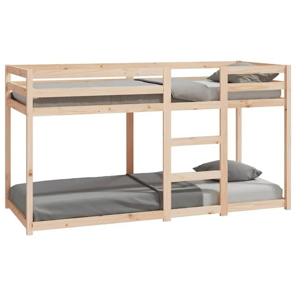 vidaXL - Stapelbed met zijladder - Naturel - Massief grenenhout - 80x200 cm