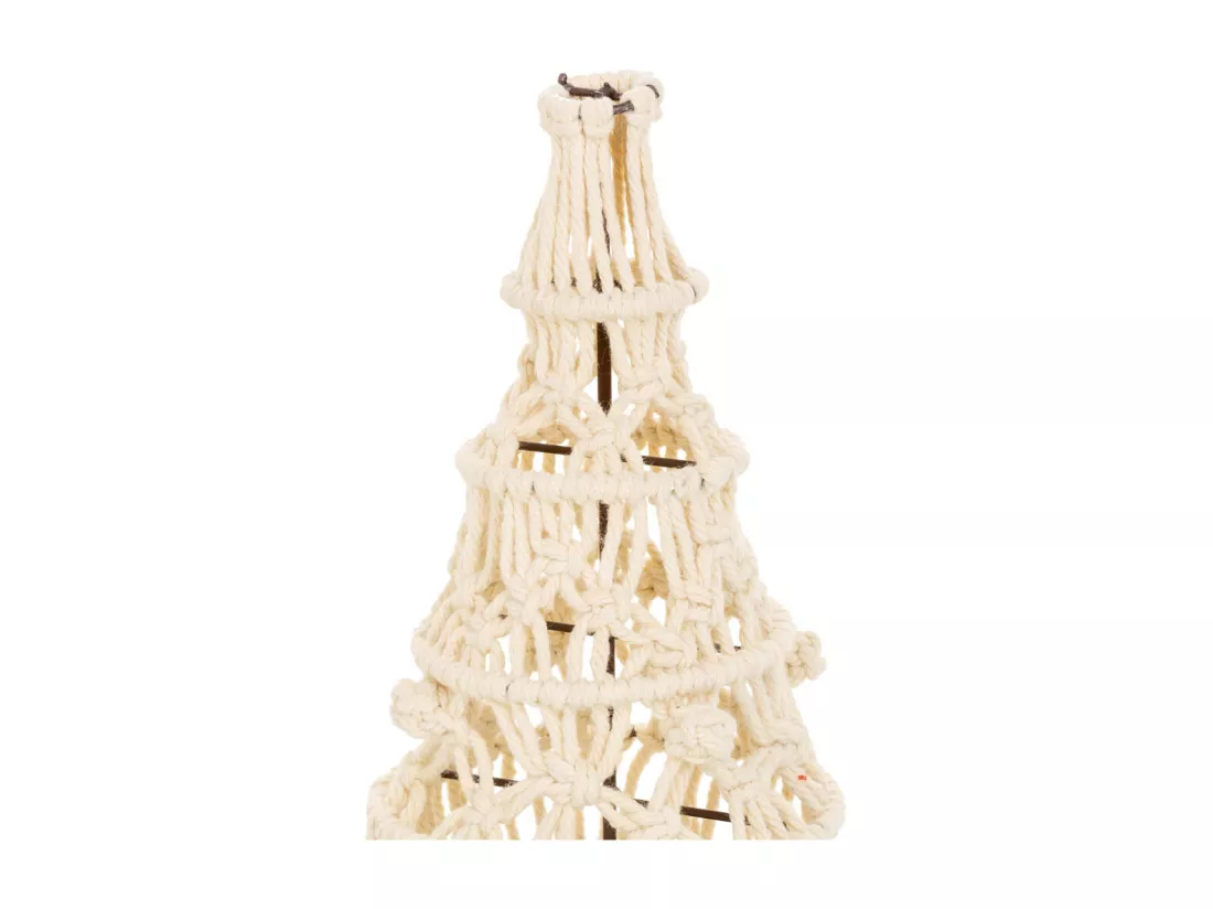 Arbre décoratif en coton tressé blanc d15.5x38h