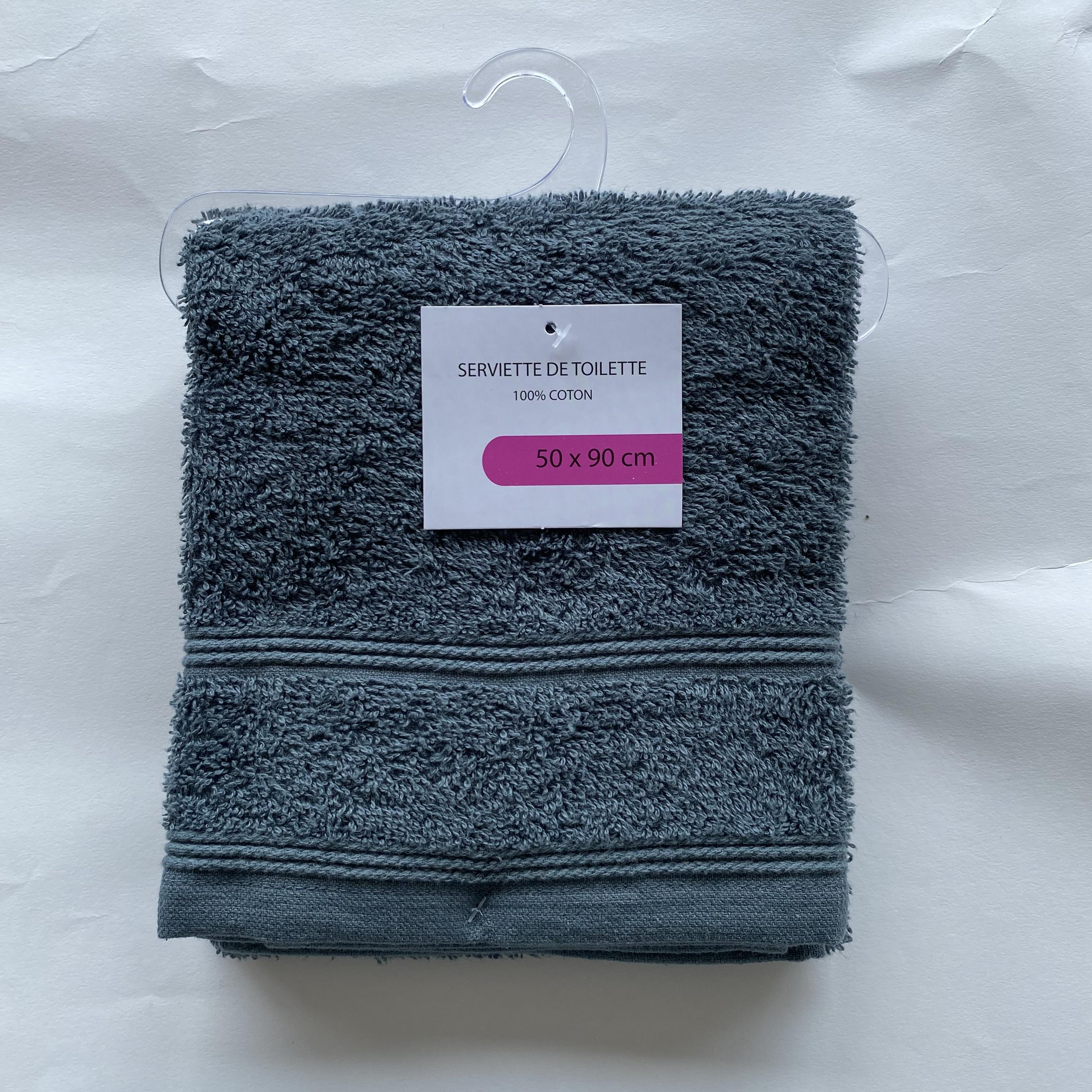 DRAP DOUCHE 70X130CM VERT GRIS