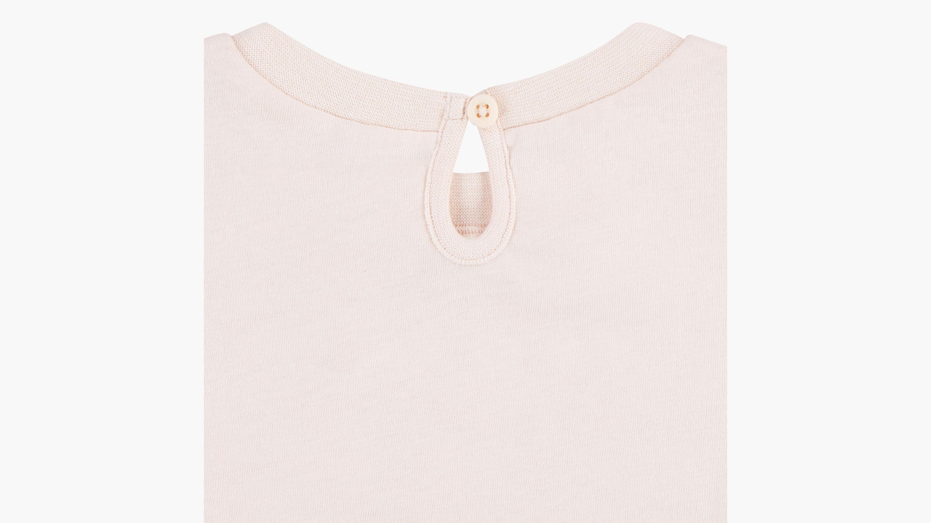 Bébé t-shirt Hibiscus volant sur l’épaule - Pale Peach - Orange