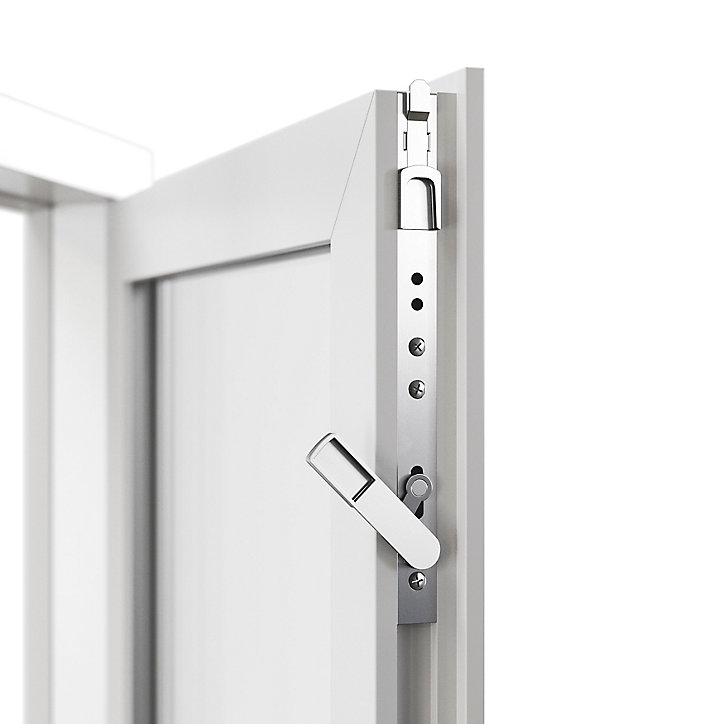 Fenêtre PVC 2 vantaux oscillo-battant + volet roulant électrique GoodHome gris - l.90 x h.155 cm