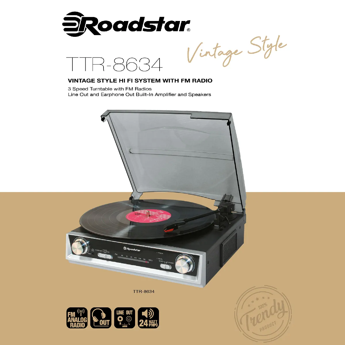 Roadstar TTR-8634 - Noir