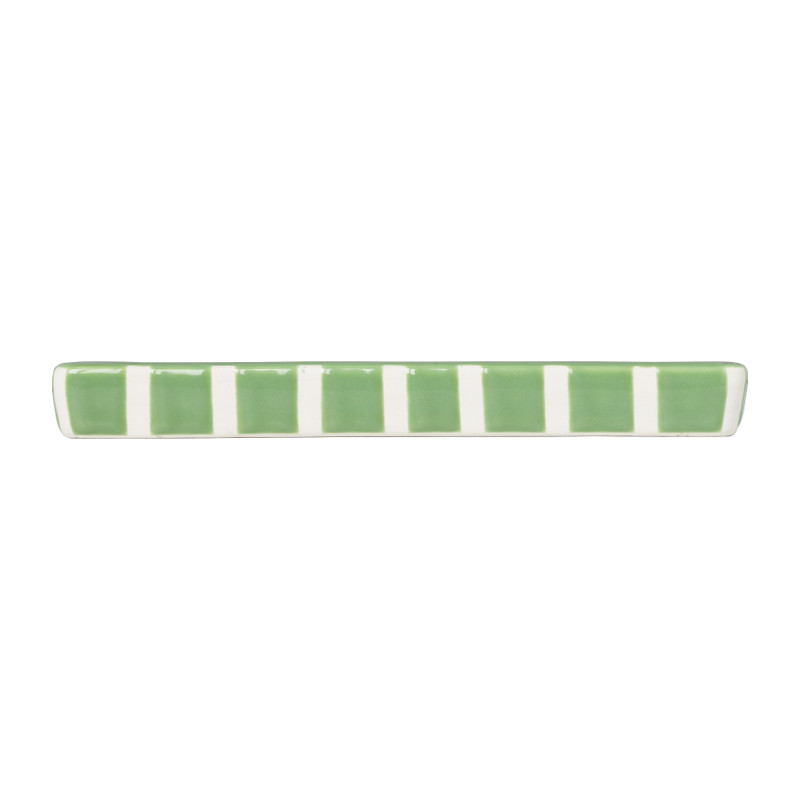 Zeepschaaltje blokjes - groen/wit - 1.3x15.8x8.3 cm