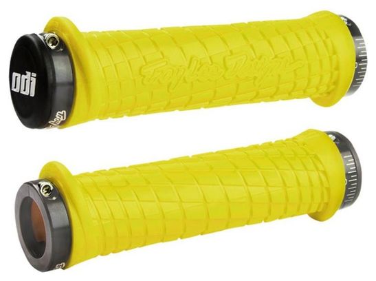 Paire de grips ODI-Troy Lee Designs Signature MTB Jaune fluo 130 mm