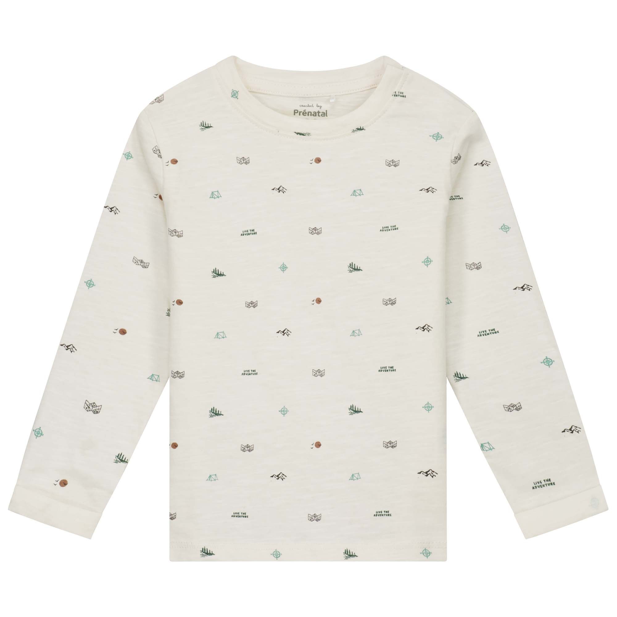 Prénatal peuter shirt lange mouwen all over print beige