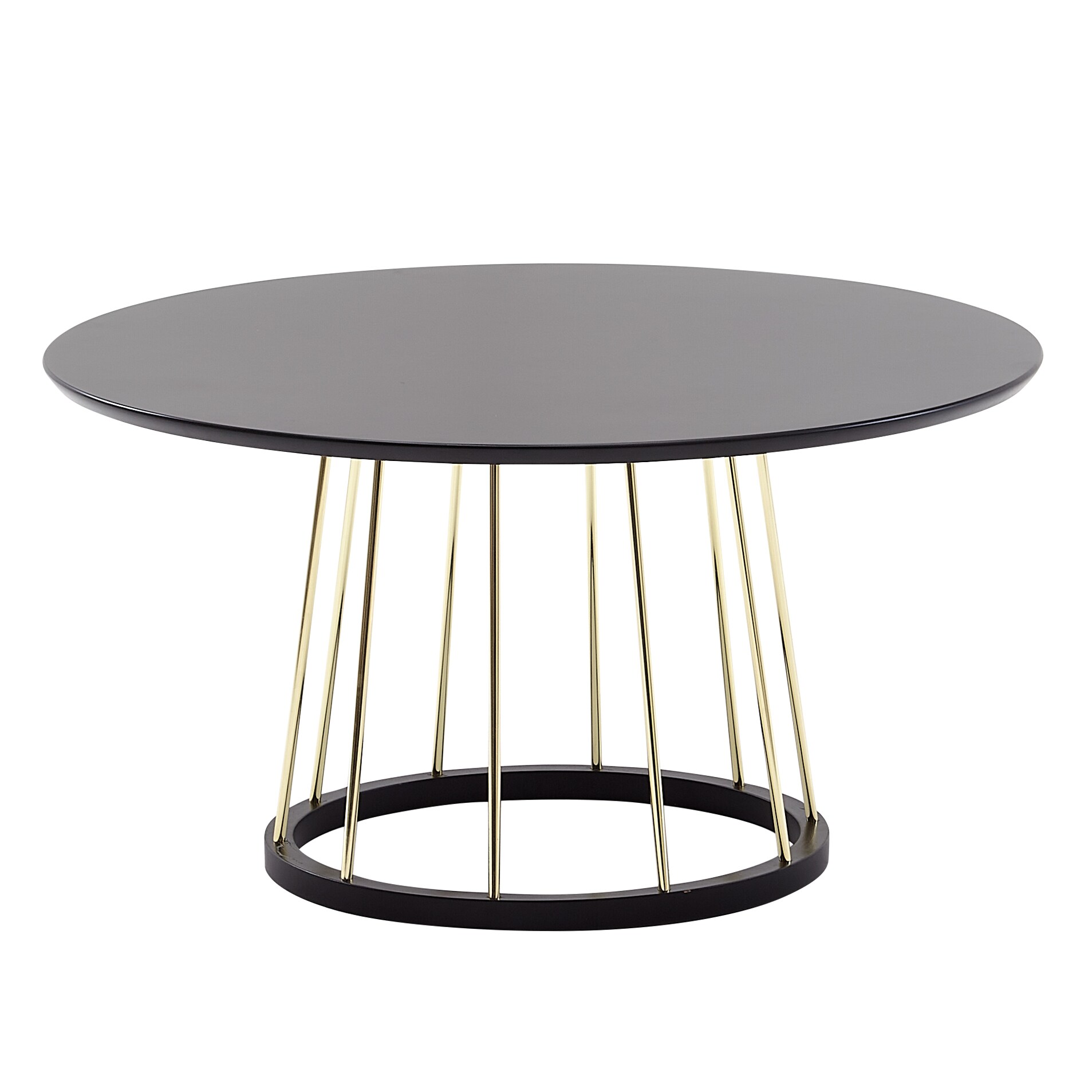KADIMA DESIGN Couchtisch, Eleganter Schwarzer und Goldener Wohnzimmertisch, Robuste Metallstruktur, Große Ablagefläche