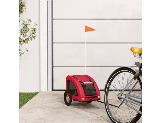 VIDAXL - Remorque de vélo pour chien rouge tissu oxford et fer