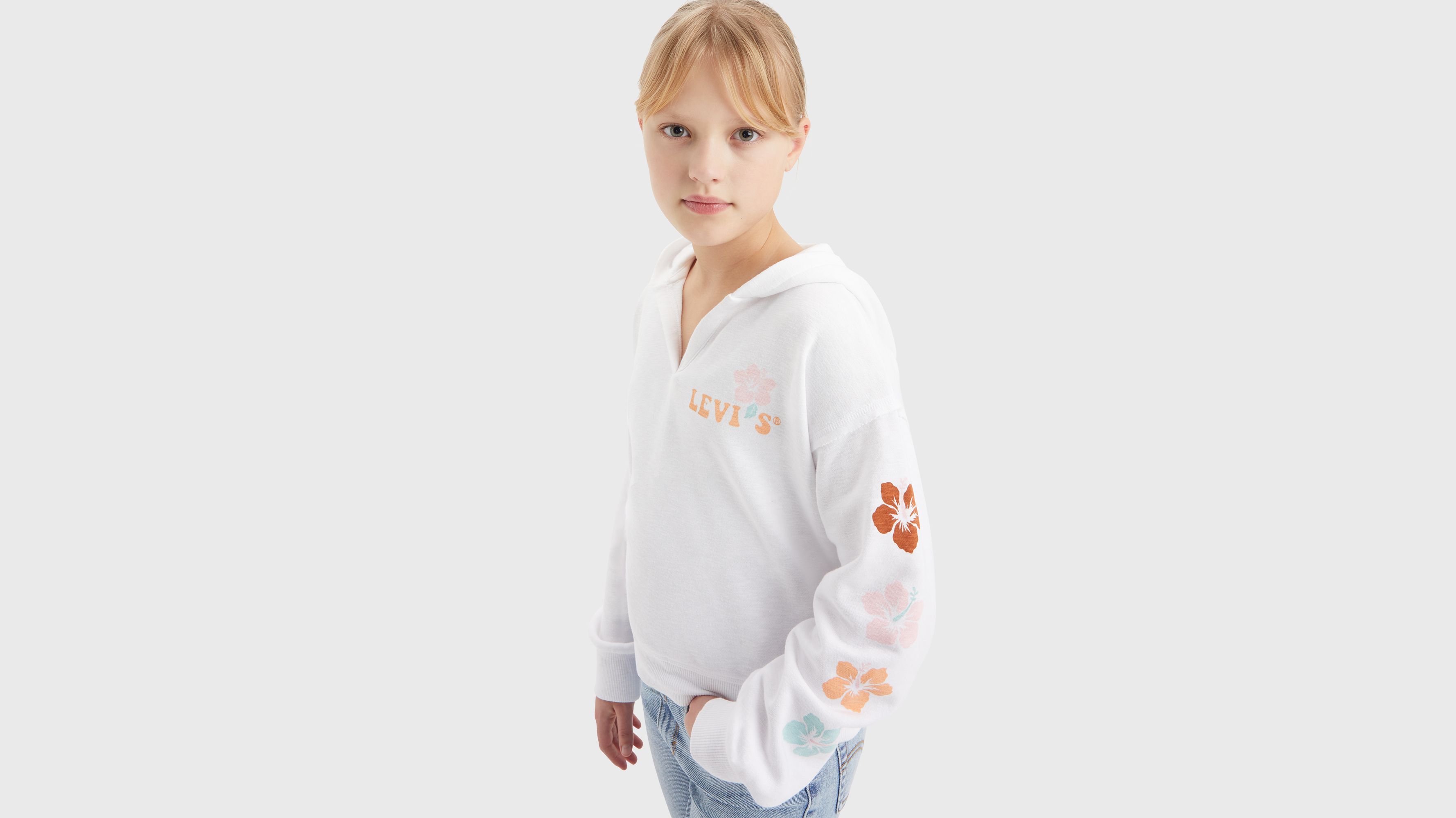Ado sweat à capuche Hibiscus - Bright White - Blanc