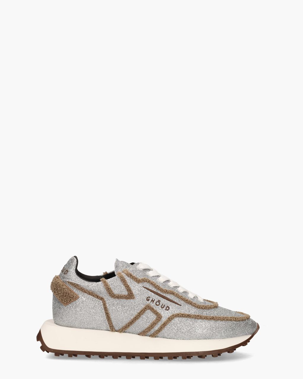 Ghoud Rush One Low Glitter Zilver/Bruin Damessneakers