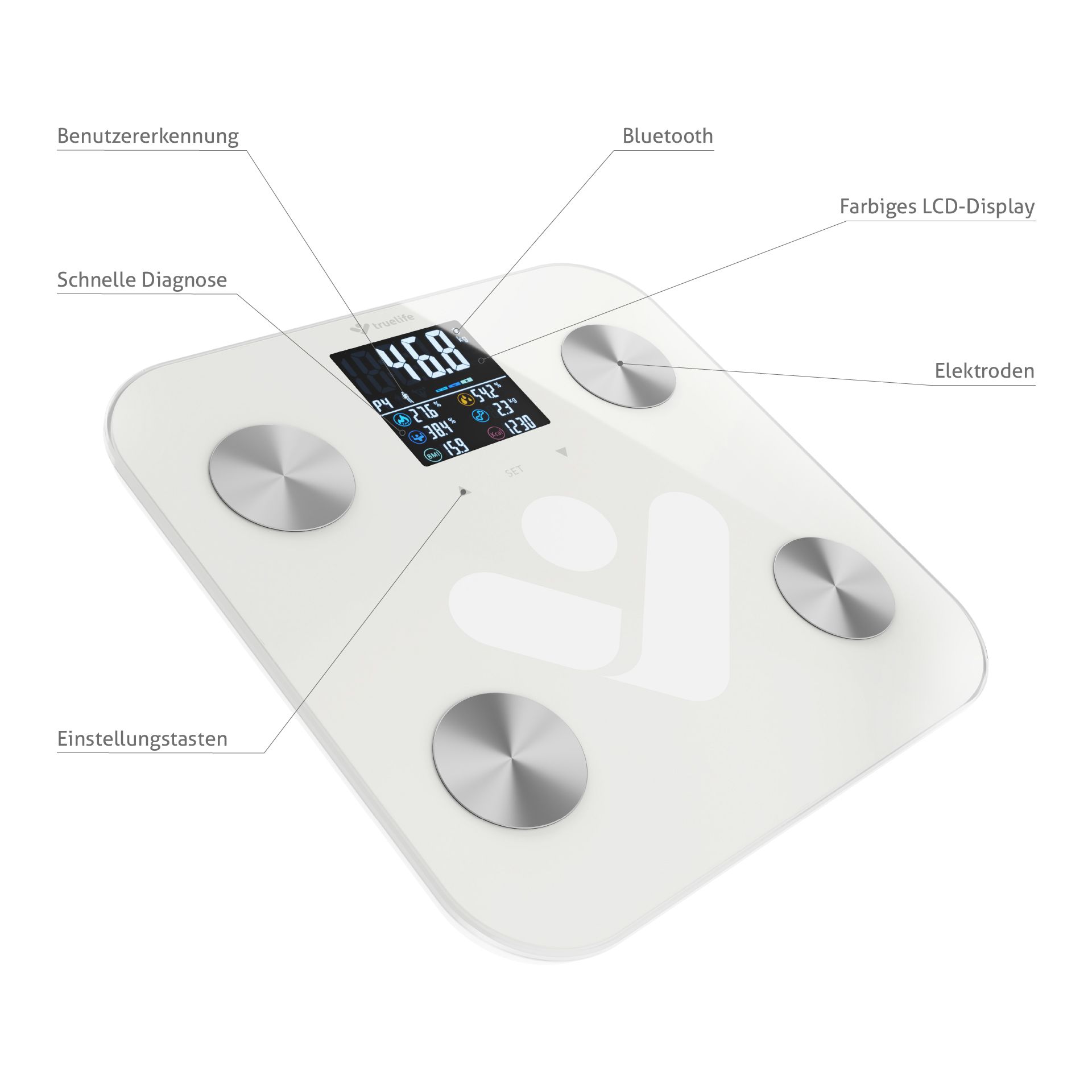 Truelife FitScale W6 BT Personenwaage max. 180 kg retail (TLFSW6BT)