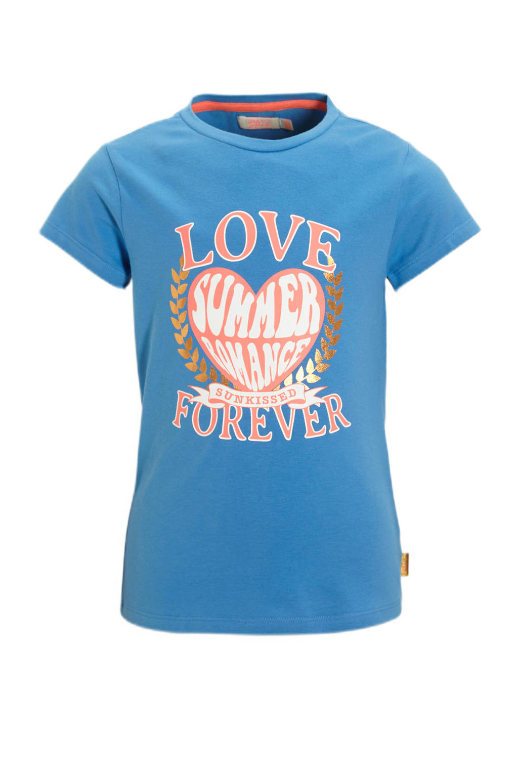 Orange Stars T-shirt Phaedra met printopdruk blauw