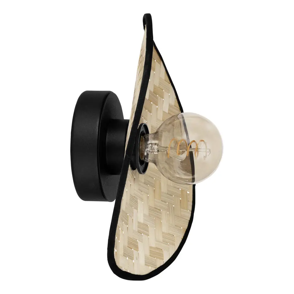 EGLO Marywell Wandlamp - E27 - Hout - Zwart/Bruin