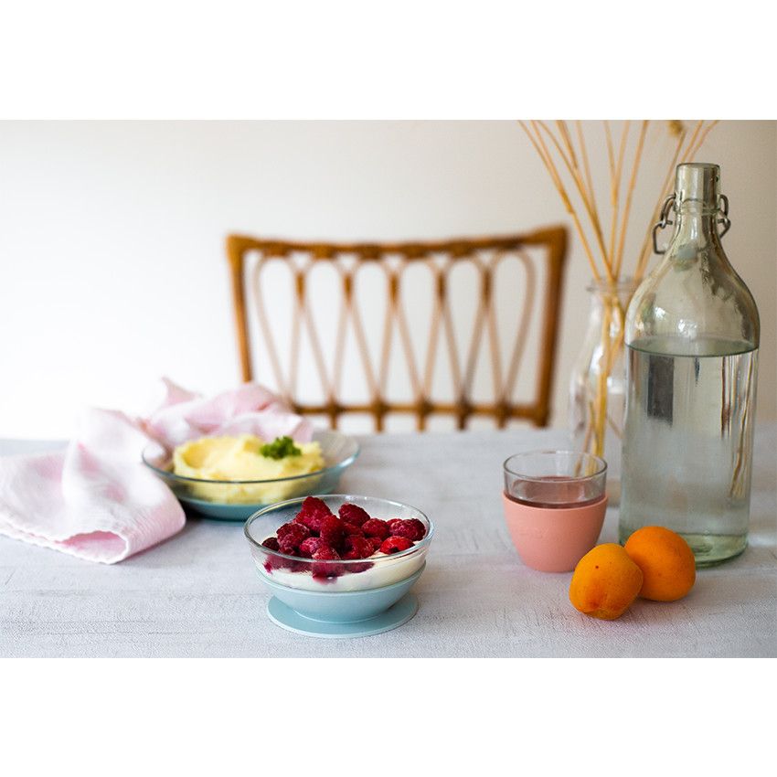 Set repas 3 pièces en verre - Jungle - Ecru