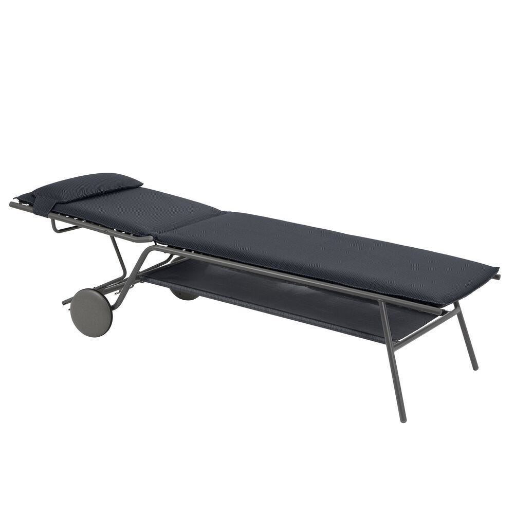 Hohe gepolsterte Sonnenliege Miami II BeComfort® Grau Dark Grey