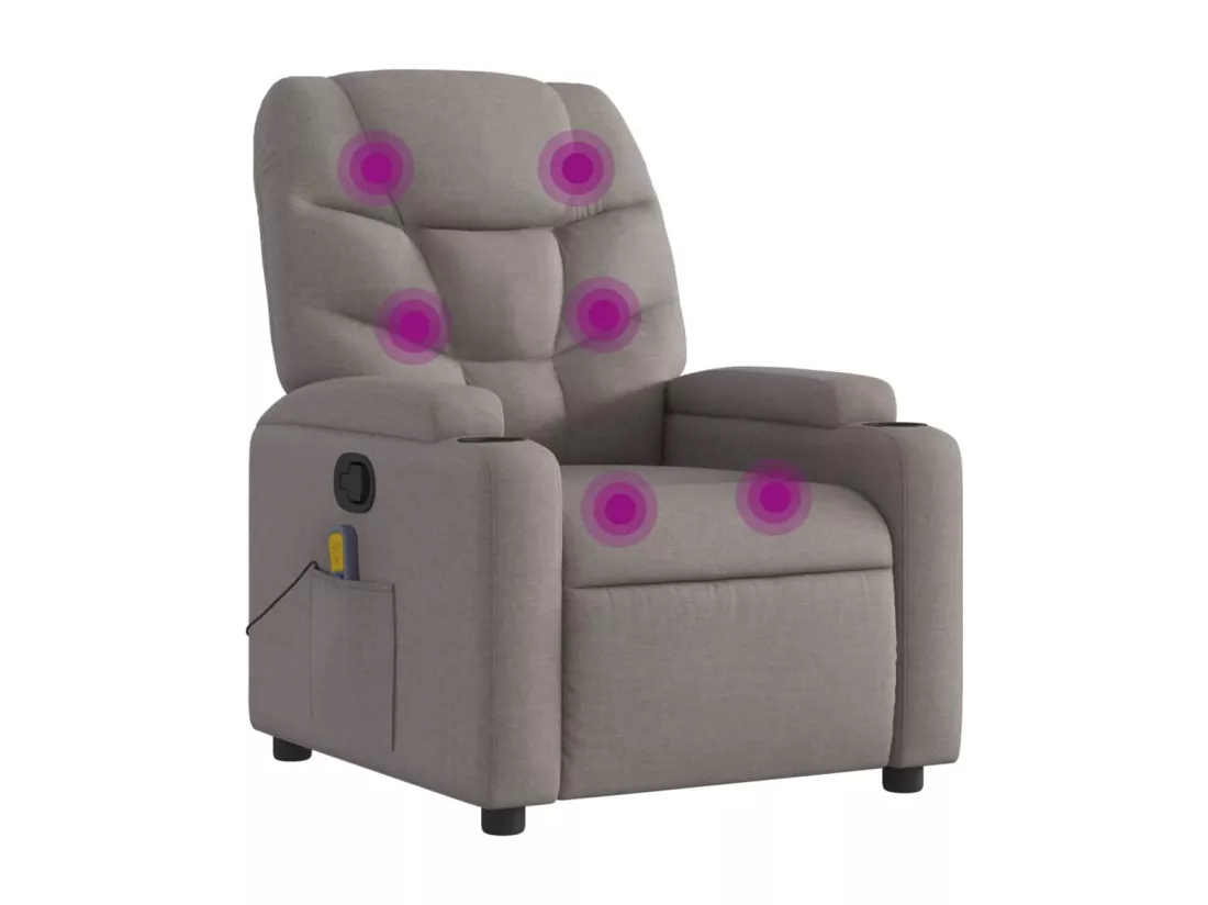 Fauteuil massant inclinable Taupe Tissu