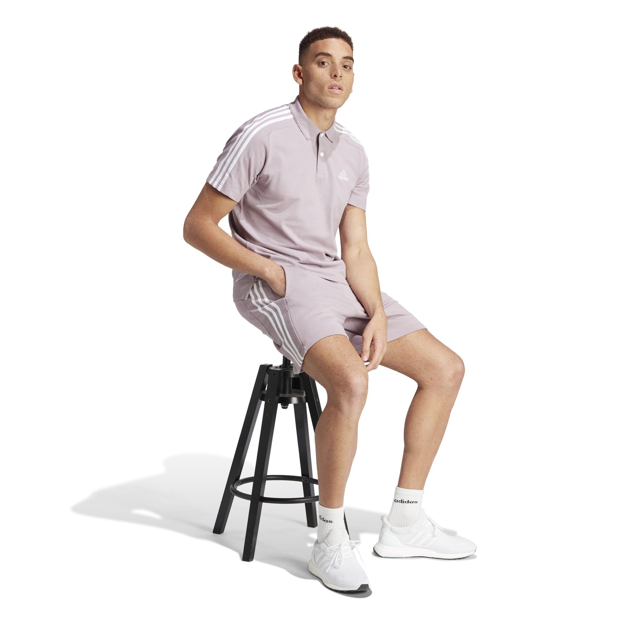 adidas Essentials 3 Stripe Fleece Shorts Mens