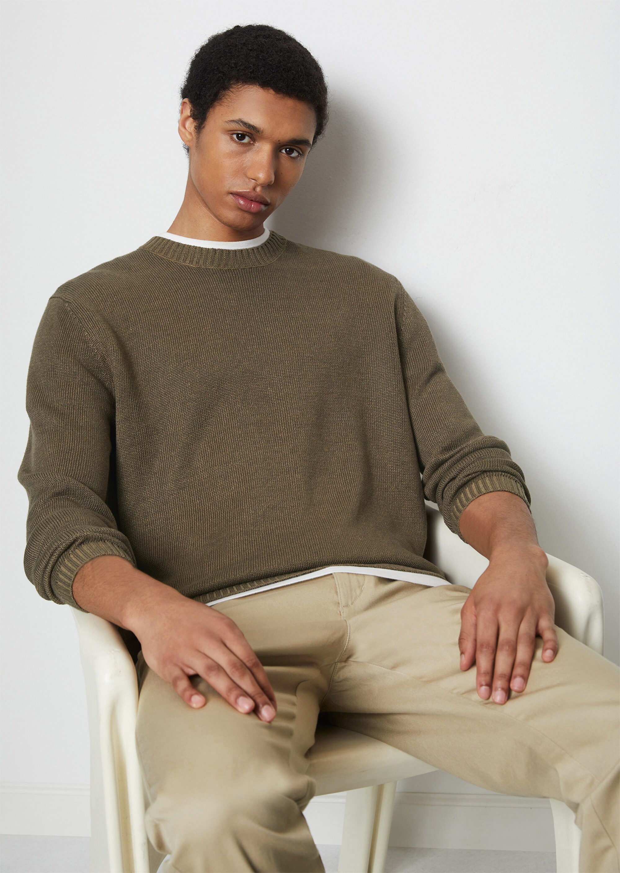 Pullover regular aus Baumwolle und Leinen
